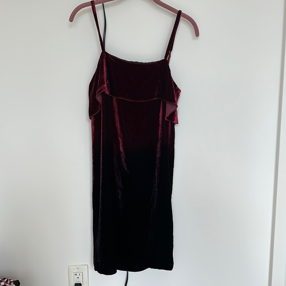 Alice & Olivia Ombre Red Velvet Dress